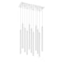 Z-Lite Forest 11 Light 24" Wide LED Linear Pendant with 24" Pendants Chrome / Matte White