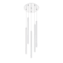 Z-Lite Forest 5 Light 14" Wide LED Multi Light Pendant with 24" Pendants Chrome / Matte White