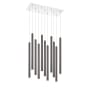 Z-Lite Forest 11 Light 24" Wide LED Linear Pendant with 24" Pendants Chrome / Pearl Black