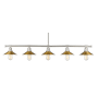 Z-Lite Casa 5 Light 51.5" Wide Linear Chandelier Brushed Nickel / Factory Brass