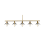 Z-Lite Casa 5 Light 51.5" Wide Linear Chandelier Factory Brass / Brushed Nickel
