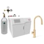 Zip Water HydroTap Arc Plus Boiling, Chilled, and Sparkling Water Dispenser Kit - Includes 120V Command Center, CO2 Regulator and 5lb CO2 Cylinder Brushed Gold