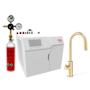 Zip Water HydroTap Arc Plus Boiling, Chilled, and Sparkling Water Dispenser Kit - Includes 120 V Command Center with CO2 Regulator and Two 1.5 lb. CO2 Cylinders Brushed Gold