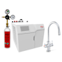 Zip Water HydroTap Celsius AIO 1.8 GPM Single Hole Kitchen Faucet with Sparkling, Chilled, and Boiling Water - Includes 120V Command Center with CO2 Cylinders Brushed Chrome