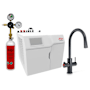 Zip Water HydroTap Celsius AIO 1.8 GPM Boiling, Chilled, and Sparkling Kitchen Faucet - Includes 120V Command Center, Two (2) CO2 1.5lb Cylinders, and CO2 Regulator Matte Black