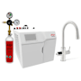 Zip Water HydroTap Celsius Plus AIO 1.8 GPM Single Hole Kitchen Faucet with Sparkling, Chilled and Boiling Water - Includes Command Center with CO2 Cylinders Brushed Nickel