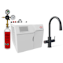 Zip Water HydroTap Celsius Plus AIO 1.8 GPM Single Hole Kitchen Faucet with Sparkling, Chilled and Boiling Water - Includes Command Center with CO2 Cylinders Matte Black