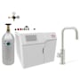 Zip Water HydroTap Cube Plus 1.8 GPM Boiling, Chilled, and Sparkling Water Dispenser Kit - Includes 120V Command Center, One (1) 5lb CO2 Cylinder, and CO2 Regulator Brushed Nickel