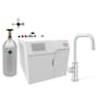 Zip Water HydroTap Cube Plus 1.8 GPM Boiling, Chilled, and Sparkling Water Dispenser Kit - Includes 120V Command Center, One (1) 5lb CO2 Cylinder, and CO2 Regulator Brushed Chrome
