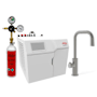 Zip Water HydroTap Cube Plus 1.8 GPM Boiling, Chilled, and Sparkling Water Dispenser Kit - Includes 120V Command Center, Two (2) CO2 1.5lb Cylinders, and CO2 Regulator Gunmetal