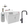 Zip Water HydroTap Cube Plus 1.8 GPM Boiling, Chilled, and Sparkling Water Dispenser Kit - Includes 120V Command Center, One (1) 5lb CO2 Cylinder, and CO2 Regulator Matte Black