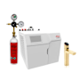Zip Water HydroTap Elite Plus 1.8 GPM Boiling, Chilled, and Sparkling Water Dispenser Kit - Includes 120V Command Center with Two CO2 Cylinders and Regulator Brushed Gold