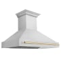 ZLINE Autograph Edition 280 - 700 CFM 48 Inch Wide Outdoor Fingerprint Resistant Wall Mounted Range Hood with 4 Speeds Fingerprint Resistant Stainless Steel / Polished Gold