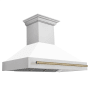 ZLINE Autograph Edition 280 - 700 CFM 48 Inch Wide Outdoor Fingerprint Resistant Wall Mounted Range Hood with 4 Speeds Fingerprint Resistant Stainless Steel / Matte White / Champagne Bronze