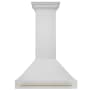 ZLINE Autograph Edition 280 - 700 CFM 36 Inch Wide Outdoor Wall Mounted Range Hood with LED Lights and Cosmetic Handle Stainless Steel / Gold
