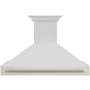 ZLINE Autograph Edition 280 - 700 CFM 48 Inch Wide Outdoor Wall Mounted Range Hood with Cosmetic Handle and LED Lights Stainless Steel / Champagne Bronze