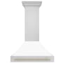 ZLINE Autograph Edition 280 - 700 CFM 36 Inch Wide Outdoor Wall Mounted Range Hood with LED Lights and Cosmetic Handle Stainless Steel / Matte White / Gold