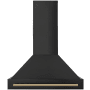 ZLINE Autograph Edition 280 - 700 CFM 36 Inch Wide Wall Mounted Range Hood with LED Lights Black Stainless Steel / Champagne Bronze