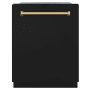ZLINE 24 Inch Wide 16 Place Setting Built-In Top Control Dishwasher Polished Gold