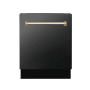 ZLINE Tallac 24 Inch Wide 15 Place Setting Built-In Top Control Dishwasher with Smart Wash Technology with Triple Filter Cleaning Black Stainless Steel / Champagne Bronze