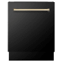 ZLINE Tallac 24 Inch Wide 15 Place Setting Built-In Top Control Dishwasher with Smart Wash Technology with Triple Filter Cleaning Black Stainless Steel / Gold