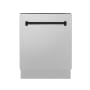 ZLINE Tallac 24 Inch Wide 15 Place Setting Built-In Top Control Dishwasher with Smart Wash Technology with Triple Filter Cleaning Durasnow / Matte Black
