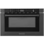 ZLINE 24 Inch Wide 1.2 Cu. Ft. 1000 Watt Drawer Microwave with Traditional Handle and Auto-Touch Open / Close Black Stainless Steel