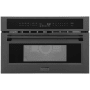 ZLINE 30 Inch Wide 1.6 Cu. Ft. 1000 Watt Built In Microwave with Convection Mode and Reversible Turntable Black Stainless Steel
