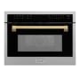 ZLINE Autograph Edition 24 Inch Wide 1.55 Cu. Ft. 1000 Fingerprint Resistant Watt Built In Microwave Fingerprint Resistant Stainless Steel / Champagne Bronze