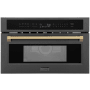 ZLINE 30 Inch Wide 1.6 Cu. Ft. 1000 Watt Built In Microwave with Convection Mode and LCD Display Black Stainless Steel / Champagne Bronze