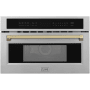 ZLINE 30 Inch Wide 1.6 Cu. Ft. 1000 Watt Built In Microwave with Convection Mode and LCD Display Stainless Steel / Champagne Bronze