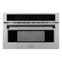 ZLINE 30 Inch Wide 1.6 Cu. Ft. 1000 Watt Built In Microwave with Convection Mode and LCD Display Stainless Steel / Matte Black