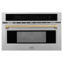 ZLINE Autograph Edition 30 Inch Wide 1.6 Cu. Ft. 1000 Watt Fingerprint Resistant Built In Microwave Fingerprint Resistant Stainless Steel / Champagne Bronze