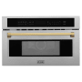 ZLINE Autograph Edition 30 Inch Wide 1.6 Cu. Ft. 1000 Watt Fingerprint Resistant Built In Microwave Fingerprint Resistant Stainless Steel / Polished Gold