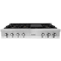 ZLINE 48 Inch Wide 7 Burner Natural Gas Rangetop with Brass Burners and Griddle Stainless Steel