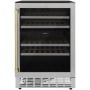 ZLINE Autograph Edition 24 Inch Wide 44 Bottle Capacity Built-In / Free Standing Wine Cooler with Reversible Door and 2 Cooling Zones Stainless Steel / Champagne Bronze