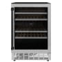 ZLINE Autograph Edition 24 Inch Wide 44 Bottle Capacity Built-In / Free Standing Wine Cooler with Reversible Door and 2 Cooling Zones Matte Black