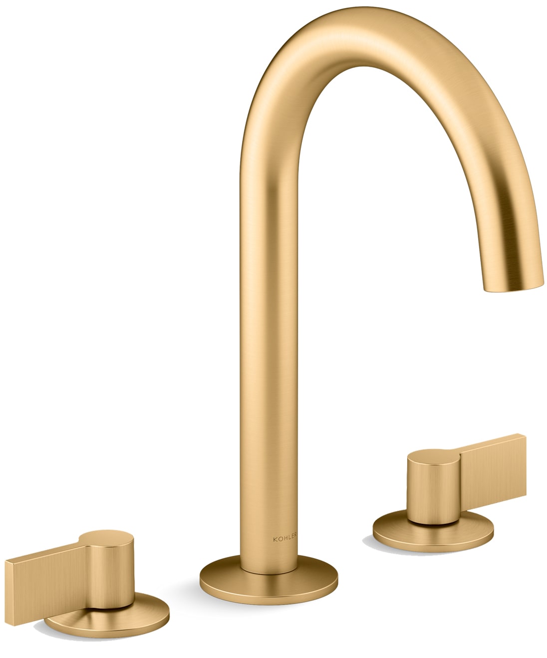Components 1.2 GPM Widespread Tube Spout Bathroom Faucet with Lever Handles, UltraGlide Technology, and Pop-Up Drain Assembly