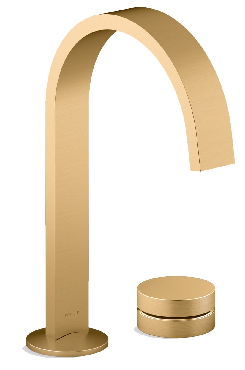 Components 1.2 GPM Widespread Bathroom Faucet with Ribbon Spout, Rocker Handle, and Pop-Up Drain Assembly