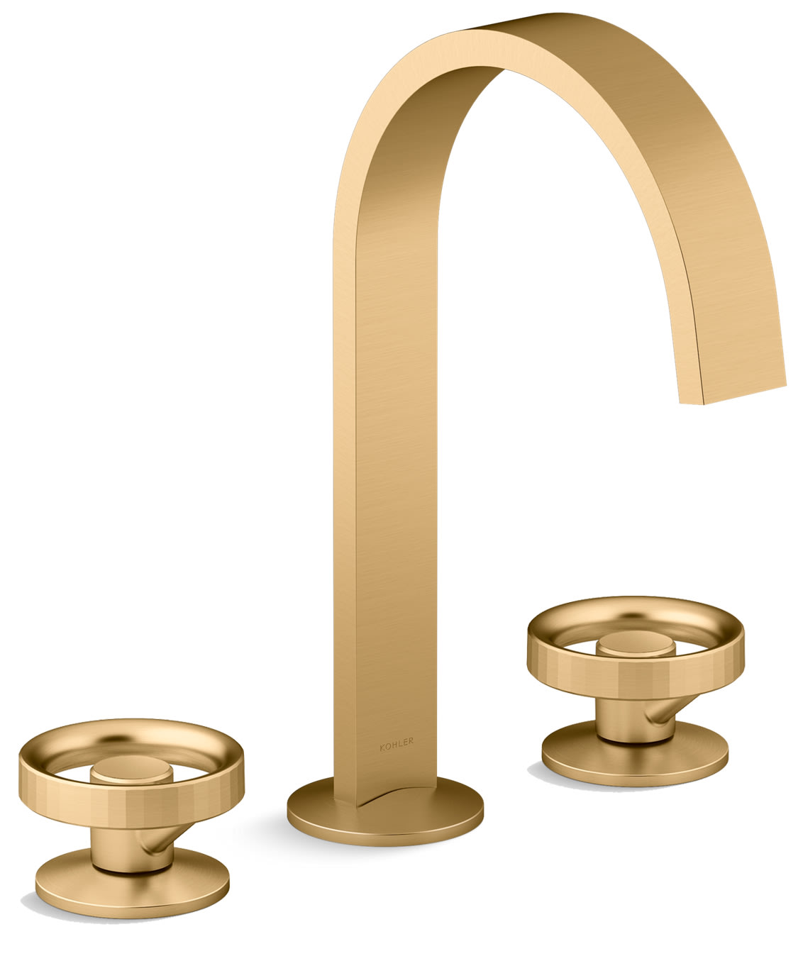 Components 1.2 GPM Widespread Ribbon Spout Bathroom Faucet with Industrial Handles, UltraGlide Technology and Pop-Up Drain Assembly