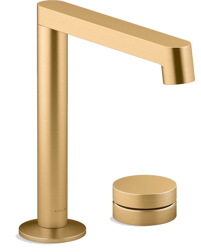 Components 1.2 GPM Widespread Bathroom Faucet with Row Spout Design, Rocker Handle, and Pop-Up Drain Assembly