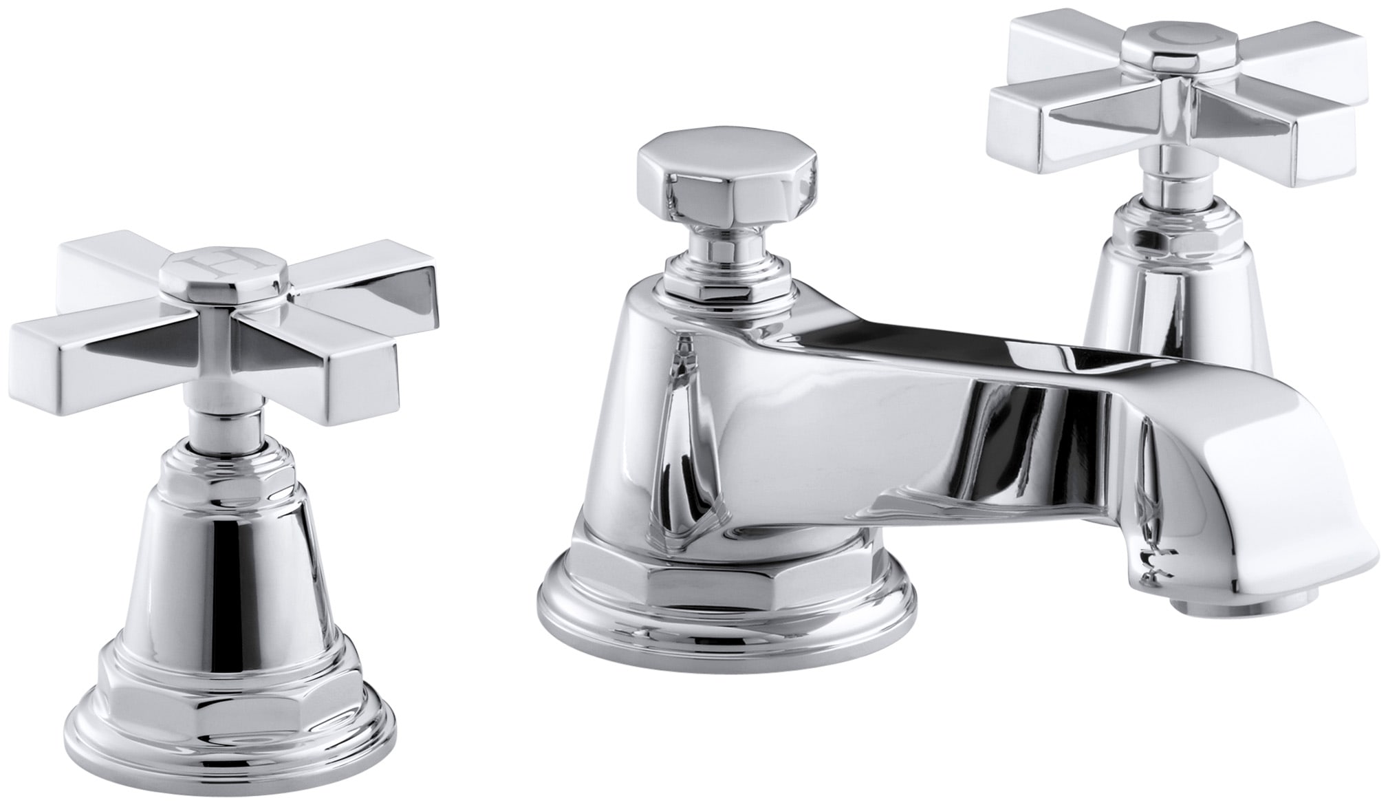 Pinstripe Widespread Bathroom Faucet with Ultra-Glide Valve Technology – Free Metal Pop-Up Drain Assembly with purchase