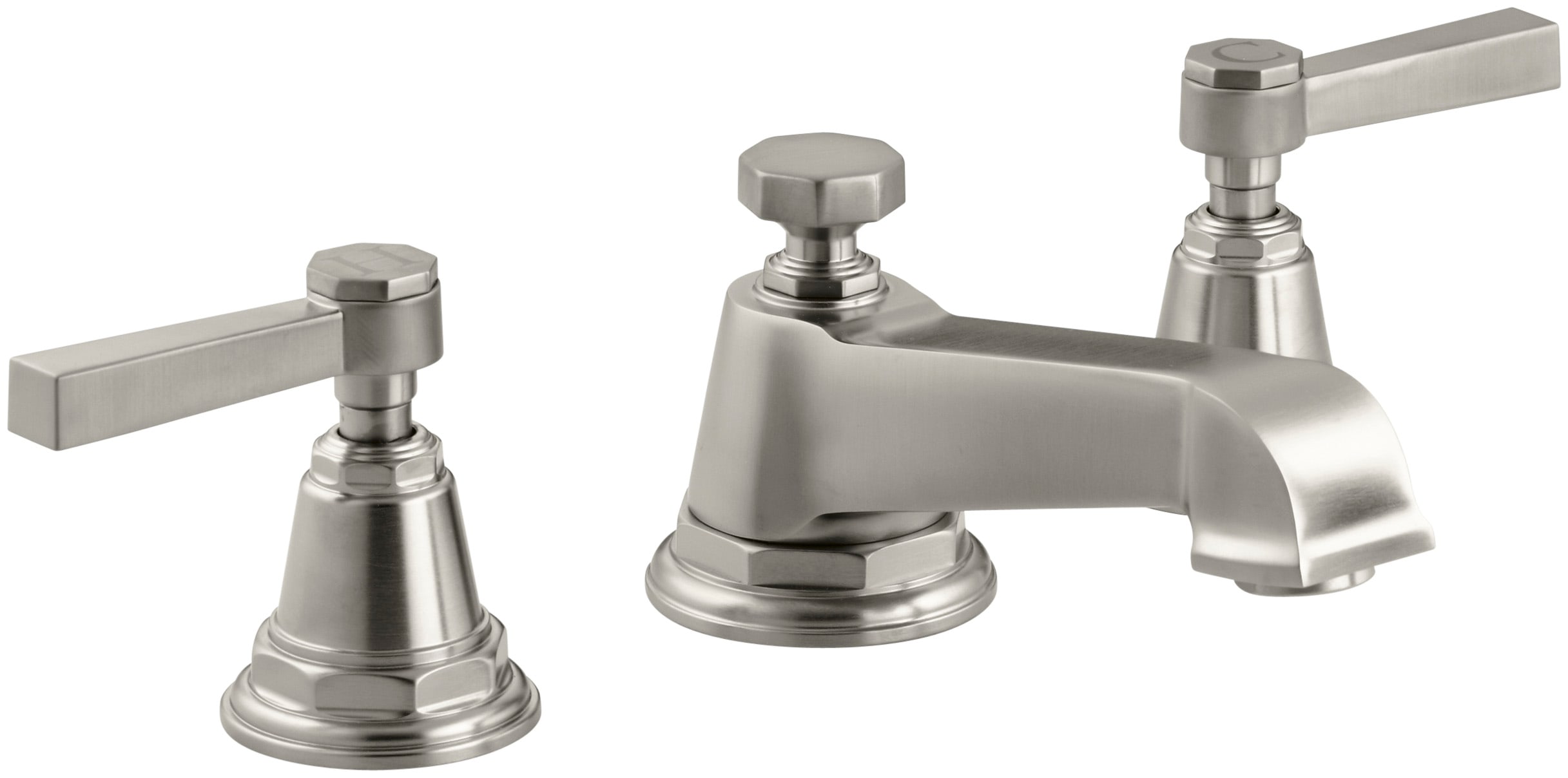 Double Handle Widespread Bathroom Faucet with Ultra-Glide Valve Technology from the Pinstripe Collection