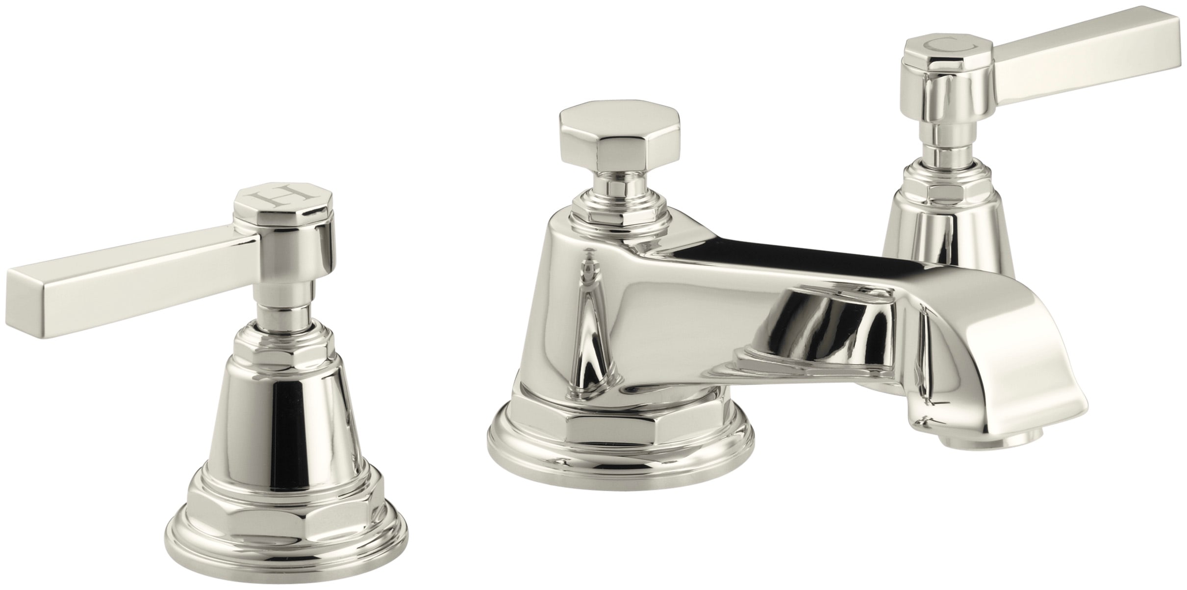 Double Handle Widespread Bathroom Faucet with Ultra-Glide Valve Technology from the Pinstripe Collection