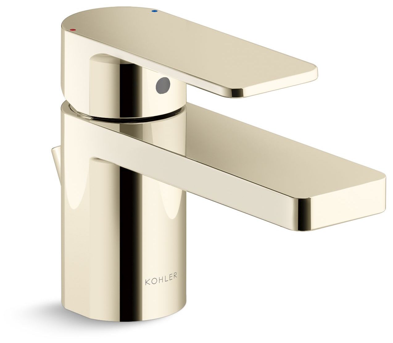 Parallel 0.5 GPM Single Hole Bathroom Faucet with Pop-Up Drain Assembly
