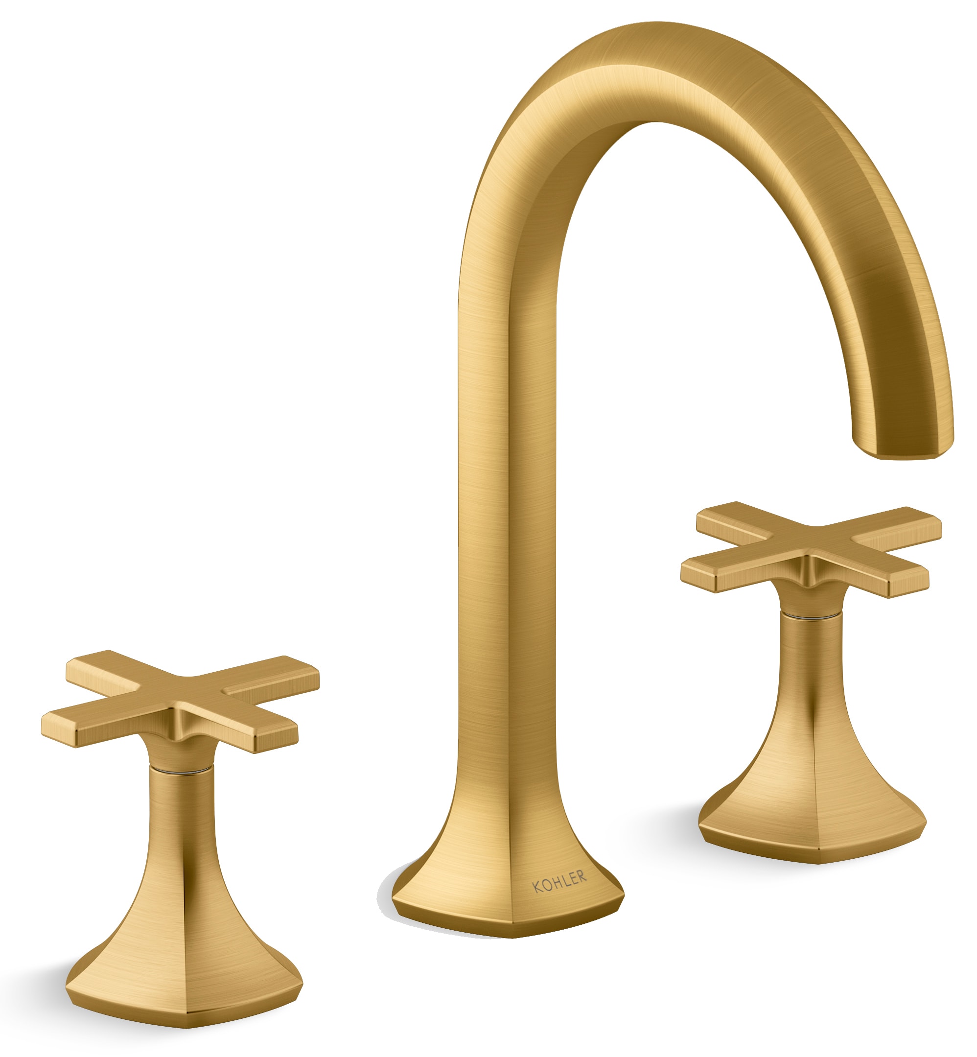 Occasion Double Handle Bathroom Sink Faucet with Cane Spout Design and Cross Handles