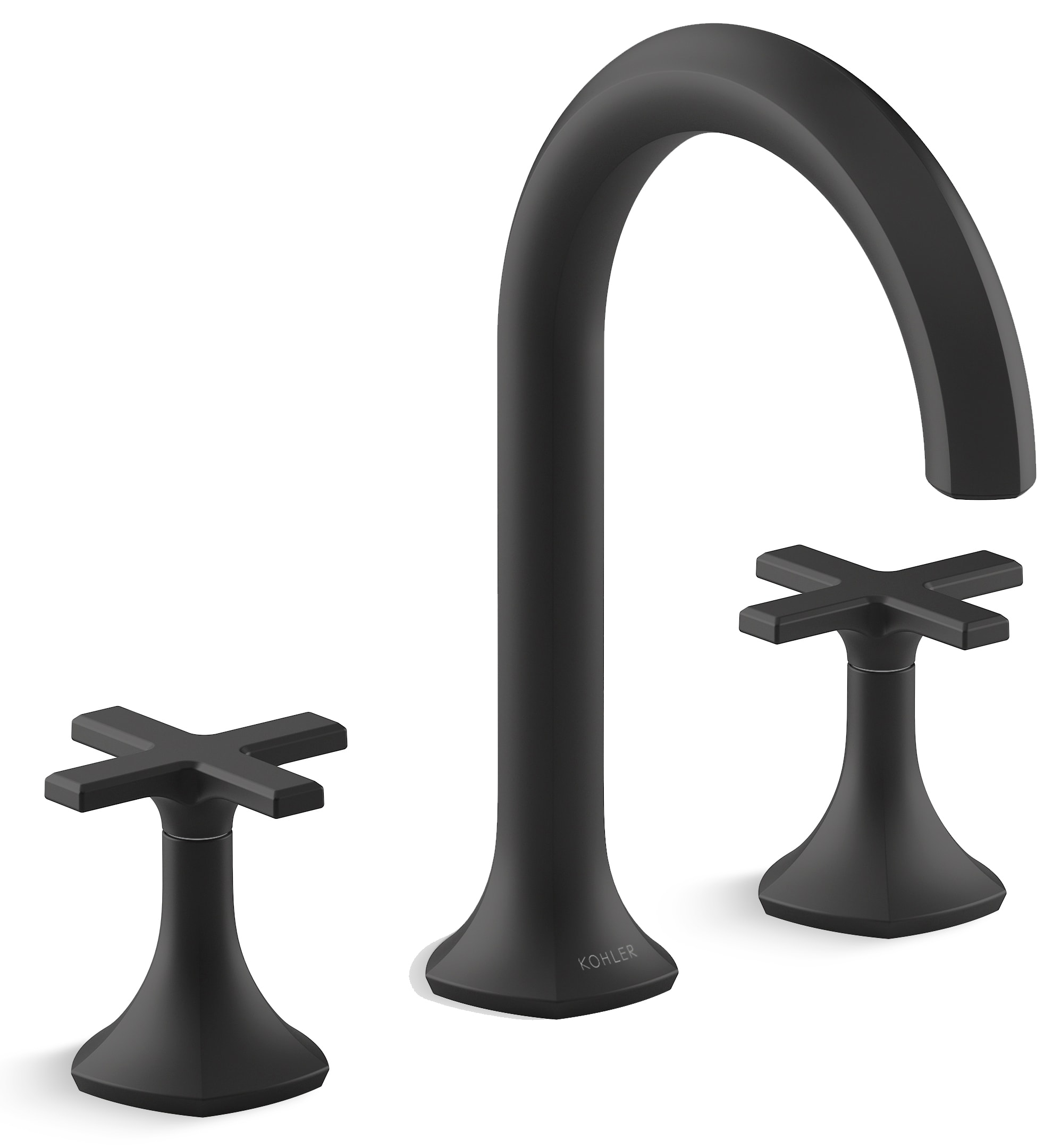 Occasion Double Handle Bathroom Sink Faucet with Cane Spout Design and Cross Handles