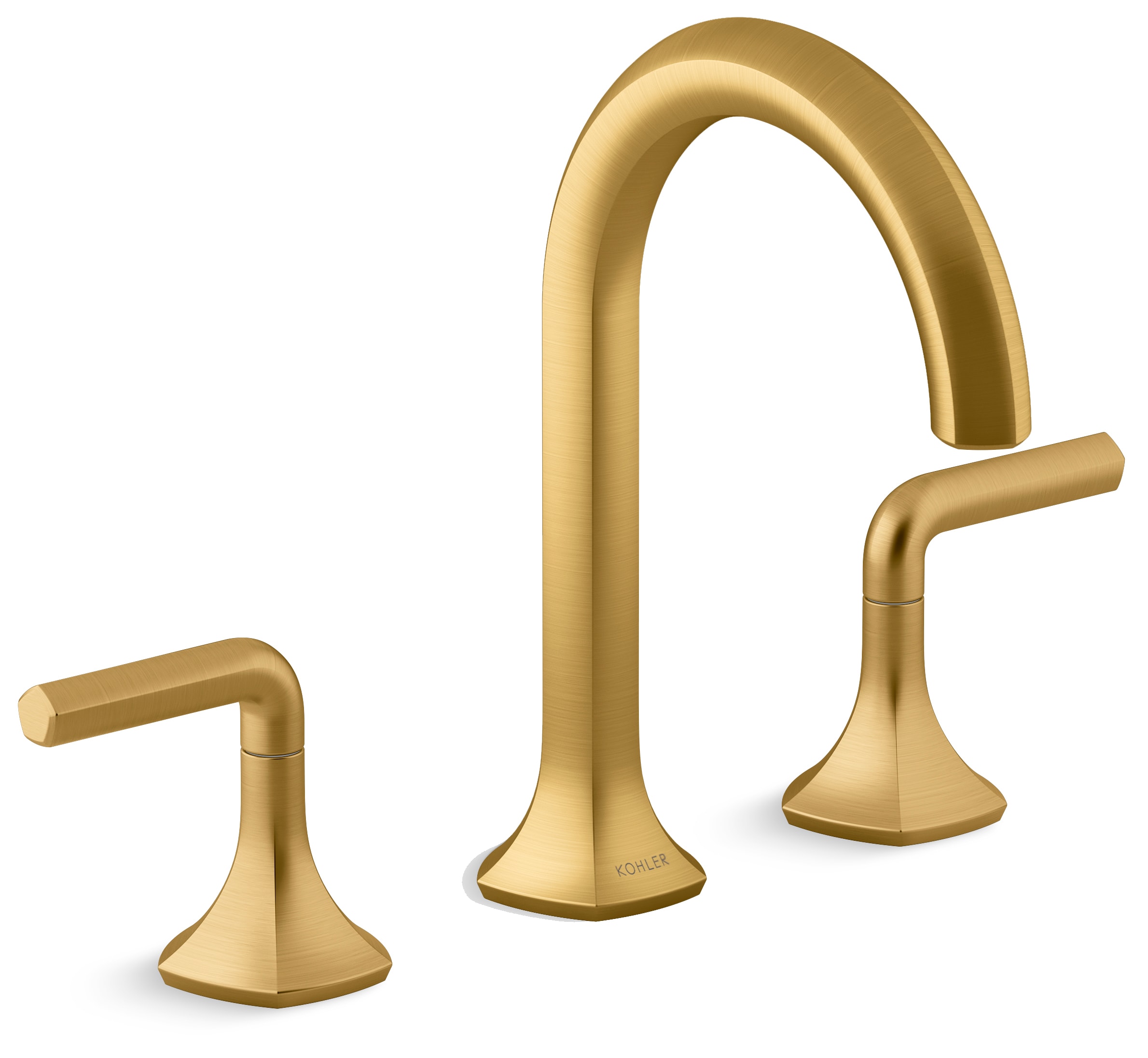 Occasion Double Handle Bathroom Sink Faucet with Cane Spout Design and Lever Handles