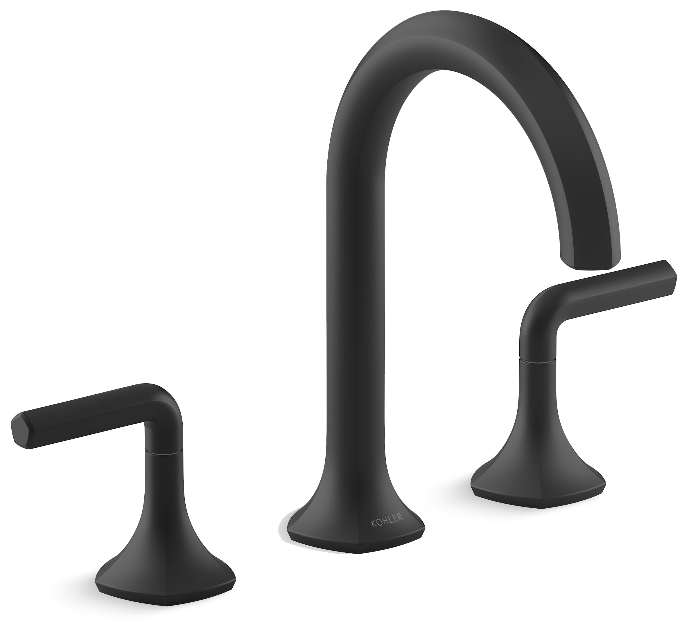 Occasion Double Handle Bathroom Sink Faucet with Cane Spout Design and Lever Handles