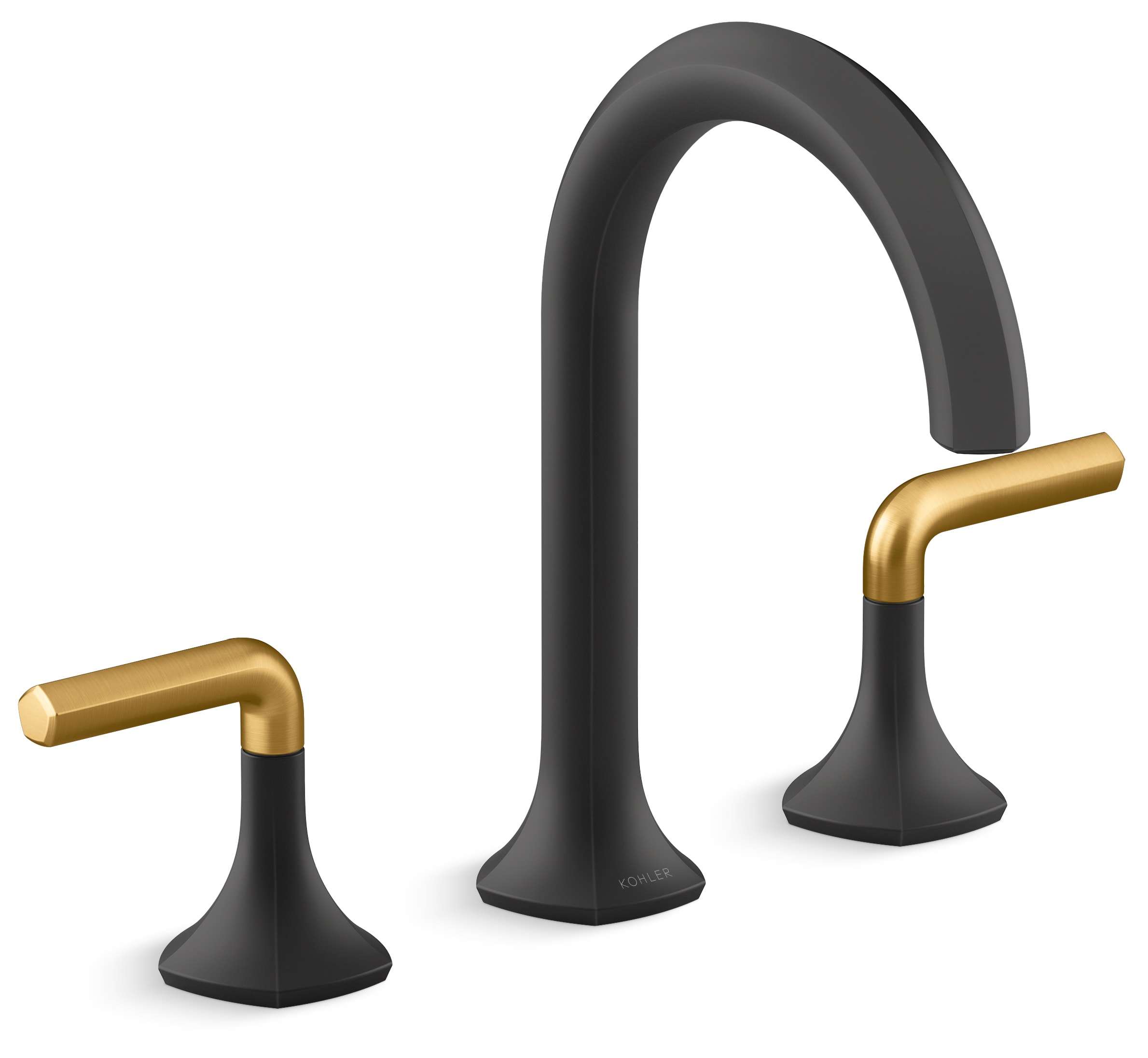 Occasion Double Handle Bathroom Sink Faucet with Cane Spout Design and Lever Handles